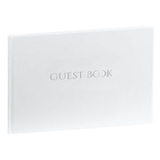 Gastenboek - GUEST BOOK -  wit / zilver  - 60 pagina’s - GBW2130GS