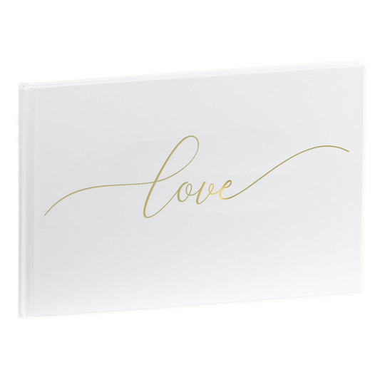 Gastenboek - Love - wit / goud - 60 pagina’s – GBW2130LG