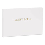 Gastenboek - GUEST BOOK -  wit / goud  - 60 pagina’s - GBW2130G1