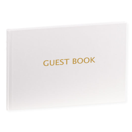 Gastenboek - GUEST BOOK - wit / goud - 60 pagina’s - GBW2130GG