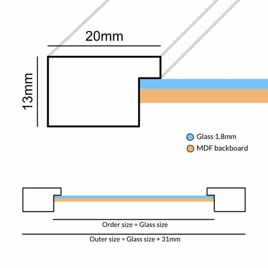 Houten fotokader Nervi zwart