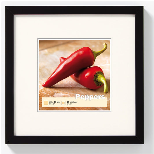 Houten fotokader - Peppers - zwart